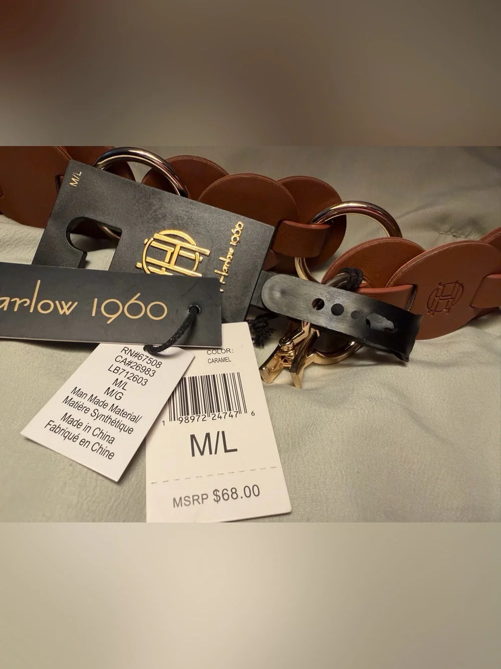 House of Harlow Belt NWT 🌷 Vegan Leather Circle-Link Waist Belt